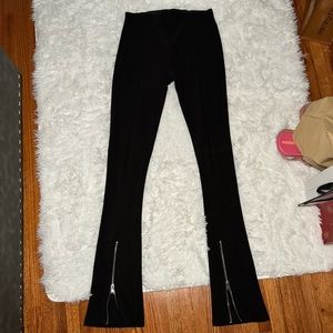 Zara Black Flare Pants with Silver zipper